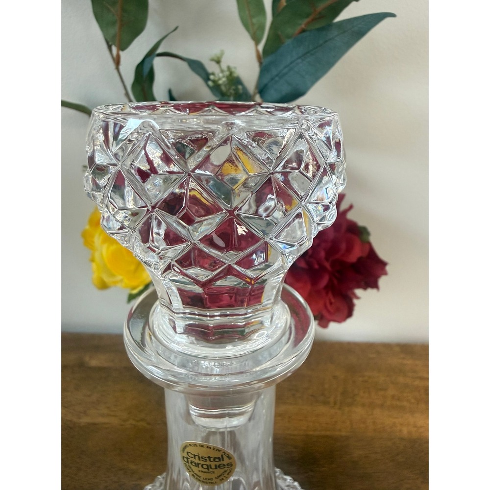Cristal d Arques Crystal Decanter Set France Diamond Cut Liquor Set 5 Glasses - Picture 10 of 13